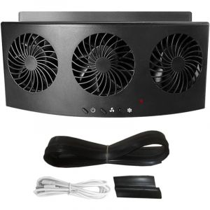Ventilateur de voiture &agrave; &eacute;nergie solaire, ventilateur d'air d'&eacute;t&eacute; de mini refroidisseur de refroidissement automatique, ventilateur d'&eacute;chappement de