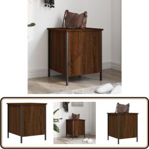 Banc de rangement chêne marron 40x42,5x50 cm bois d'ingénierie - Banc Coffre - Banc Rangement - Banc Entrée - Meuble Rangement - Mobilier Intérieur