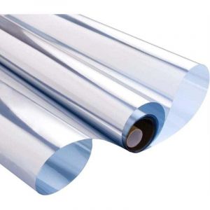 Film miroir autocollant pour fen&ecirc;tre, isolation thermique, vitrail, argent, 90 x 100 cm