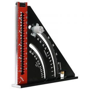 Equerre Menuisier Metal Aluminium Règle de Triangle Pliante équerre Combinée Multifonction équerre Triangle Règle d'Angle Rapporteur 45 90