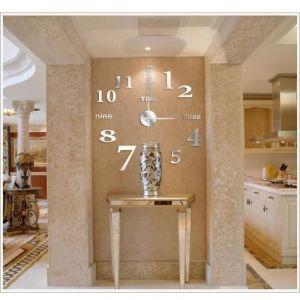 DIY 3D Horloge Murale Design G&eacute;ante - Avec Chiffres Horloge murale 3D - Moderne - D&eacute;coratif -WER