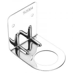 Distributeur de Savon Mural INOX, Porte Distributeur Crochet pour Cuisine Salle de Bain, Gel Douche Porte-Bouteille Mural, Pompe à Savon Distributeur