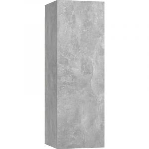 Helloshop26 - Meuble tv multimédia étagère télévision buffet téléviseur salle à manger salon chambre 30,5 x 30 x 90 cm bois d'ingénierie gris