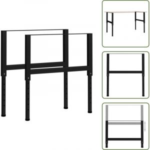 Vidaxl - Cadres d'&eacute;tabli r&eacute;glables 2 pcs M&eacute;tal 85x(69-95,5) cm Noir - Cadre De Table - Pied De Table - Table Ajustable - Table Atelier - Cadre