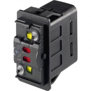 Marquardt 3250.0376 Interrupteur à bascule pour l'automobile 3250.0376 12 V/DC 10 A 2 x On/Off/On à accrochage IP66/IP6