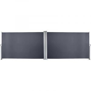 EINFEBEN Auvent latéral Paravent extérieur rétractable Store latéral Grispour balcon et terrasse Pare-soleil Gris 600x180cm