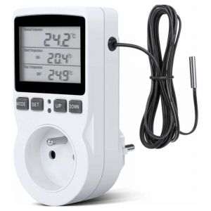 Lntyq Regulateur Température Numérique,Prise Thermostat Chauffage Refroidissement Regulateur De Temperature LCD,200v-250v pour Régulateur Température