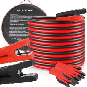 Tlgreen - 4M 3000A 50mm² Câbles de Démarrage, Câble Batterie Voiture, Pince Crocodile Voiture Batterie pour Moteurs Essence et Diesel 12/24 v
