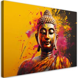 Tableau d&eacute;co Bouddha sur fond abstrait 100x70