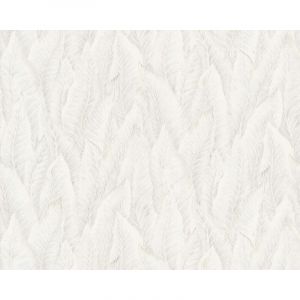 Edem - Papier peint gaufr&eacute; 420ST20 papier peint intiss&eacute; gaufr&eacute; &agrave; chaud l&eacute;g&egrave;rement textur&eacute; avec un dessin nature scintillant blanc blanc-cr&egrave;me argent