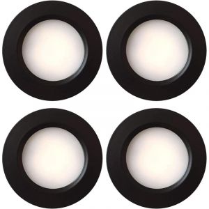 Lot de 4 spots LED pour dessous de placard, int&eacute;rieur - Pour caravane, camping-car, bateau, cuisine, placard, comptoir, armoire, &eacute;tag&egrave;re, placard