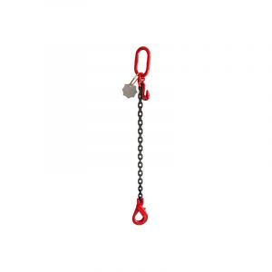 Moncoffrage - lingue chaîne de levage 1 brin G80 maille ø 13 mm long 4,00 ml (racc + crochet auto) cmu 5,30t