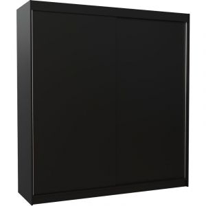 Les Tendances - Armoire chambre adulte noir 2 portes coulissantes Terika 200cm