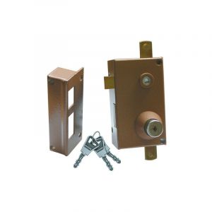Bricard - Serrure 3 points verticale à fouilliot supersurete Marron Gauche Verticale Marron Avec bille