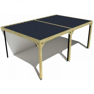 Carport bois &bull; 6m x 4m &bull; adoss&eacute;e &bull; sens largeur &bull; livraison comprise