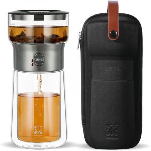 Th&eacute;i&egrave;re &agrave; infusion de th&eacute; simple, th&eacute;i&egrave;re goutte &agrave; goutte &agrave; un clic, petite th&eacute;i&egrave;re en verre avec tasse isol&eacute;e de 270 ML, noir