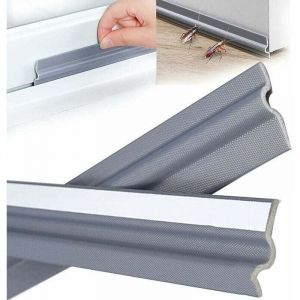 LaBlanc-196 pouces /5 m Gris Forme de t Boudin fenêtre coulissante Porte Entrée,PU Mousse Joint auto-adhésif isolant étanche Bande d'étanchéité pour