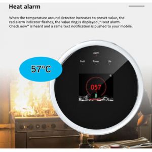 D&eacute;tecteur de fuites de gaz intelligent Wi-Fi LCD, d&eacute;tecteur de gaz naturel/gaz de p&eacute;trole liqu&eacute;fi&eacute;, alarme de m&eacute;thane en suspension, avertisseur