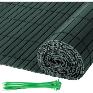 Swanew - Canisse en pvc pour le jardin, Balcon clôture brise-vent, Balcon ou terrasse Double face, Occultant Cloture, Vert 90 x 900cm
