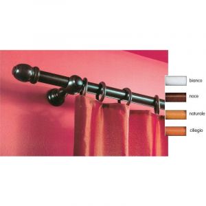 Capaldo - Tringle &agrave; rideau en bois de noyer fonc&eacute; mm.35 longueur cm.150 avec crochet et boucle sans supports - Salon