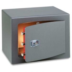 TECHNOMAX - Coffre-fort &agrave; fixer &agrave; cl&eacute;, certifi&eacute; EN 14450:18-S2, 2 p&ecirc;nes, 18 L, 22x35x30 cm