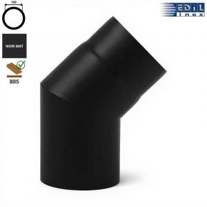 Coude 45&deg; &eacute;maill&eacute; noir mat Edilinox Diam&egrave;tre 150
