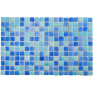 Mosa&iuml;que en verre press&eacute; pour piscines, bains et saunas 32.5 cm x 51.5 cm - Bright Aqua