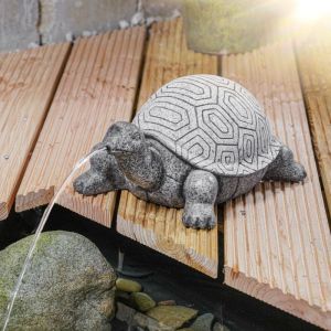 Gargouille avec pompe solaire crèche silencieuse Figure de jardin 101667 - Esotec