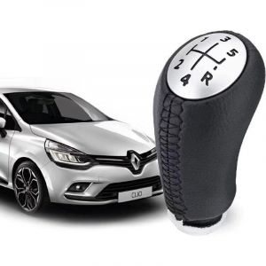 Pommeau de Vitesse Clio 3 &ndash; EN CUIR - Levier de Vitesse 5 Vitesses pour Laguna / Megane 2 / Clio 4 / Scenic / Kangoo
