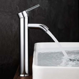 Robinet Lavabo,Salle Bain avec Haut Mitigeur Lavabo pour Lavabo ou Vasque de Salle Bain, Chaude et Froide R&eacute;glable de Mitigeur Lavabo,Laiton Chrom&eacute;