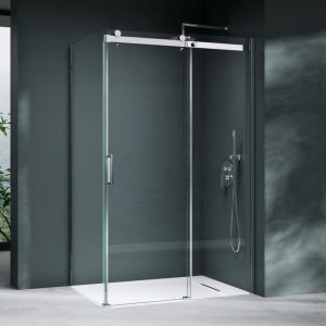 Paroi de Douche Porte de Douche Coulissante Montage Réversible Cabine de Douche 70X110 en Verre Trempé Transparent de 8mm Pare Douche Rav17K - Mai&mai