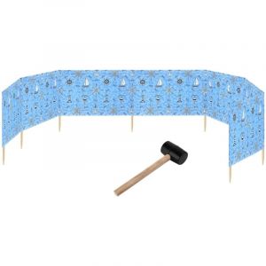 Garronda Paravent 10m Plage Coupe-Vent Camping Brise-Vent avec Marteau en Caoutchouc GAEX001 (Marine-64, 10 m)