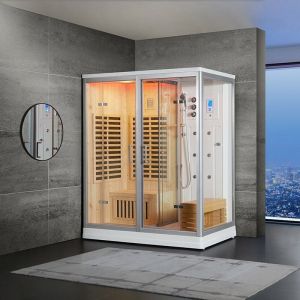 Combi Sauna Infrarouge Douche Hammam Boreal&reg; IR-H 180G - Gauche