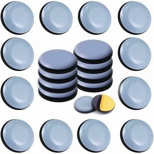 24pcs Patins En Teflon Pour Meubles 20 mm (Rond) - Patins Glisseurs Pour Meubles - Planeur Ptfe Patins Pour Meubles En T&eacute;flon Auto-Adh&eacute;sif Patins De