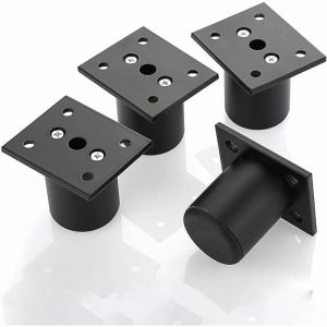 Cyslmuk - 4pcs Pieds de Meuble Ajustable Pieds de lit rehausser Le Meuble Pied en Alliage d'aluminium pour sommier,Armoire,Table (Noir,Hauteur 50mm)