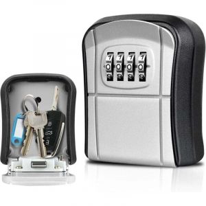 Boite &agrave; Cl&eacute; S&eacute;curis&eacute;e Mural Mini Coffre &agrave; Cl&eacute;s Ext&eacute;rieur Bo&icirc;te &agrave; Clef avec Code Num&eacute;rique &agrave; 4 Chiffres R&eacute;initialisable &Eacute;tanche Boitier Clef pour