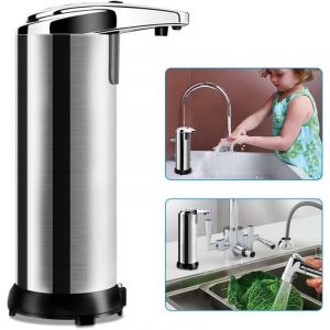 Distributeur de savon automatique, distributeur de savon automatique en acier inoxydable avec capteur infrarouge Distributeur de savon liquide sans