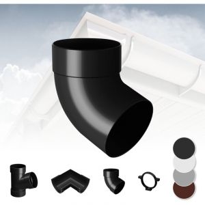 Système de gouttière - PVC plastique de 130 mm, sélection de composants - RainWay 130: anthracite, Coude de tuyauterie 67° simple