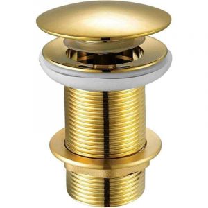 Bonde d'&eacute;vier fendue en laiton massif, forme ronde, t&ecirc;te de champignon, en forme de d&ocirc;me, finition dor&eacute;e, pour salle de bain et cuisine, raccords