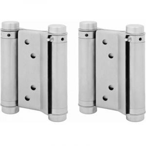 1 paire charnière paumelle portes va-et-vient ressort double action acier inoxydable saloon western, 75 mm (Charge Jusqu'à 15kg)