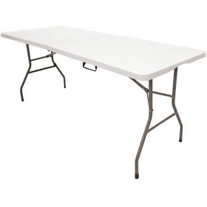 Table pliante &agrave; usage public 240 x 75 x 74 cm &ndash; Plateau portable en PEHD 4 cm 8-10 adultes Multi-usages Jardin/Traiteur The HomeWeeks