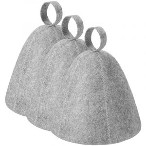 Chapeau de Sauna,3 Pi&egrave;ces Gris Bonnet de Sauna,Sauna Bien &ecirc;tre Accessoires,Chapeaux de Sauna pour Homme et Femme,Feutre Anti-chaleur Sauna