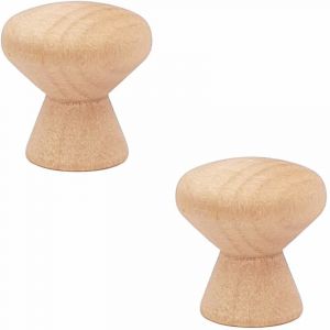 Cyclingcolors - 2x bouton bois rond brut naturel poignée avec vis tiroir meuble commode armoire, diamètre 20mm