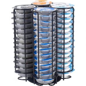 Porte-capsules Tassimo compatible, support pour 52 capsules de caf&eacute;, rangement rotatif pour capsules, distributeur de capsules de caf&eacute;, noir