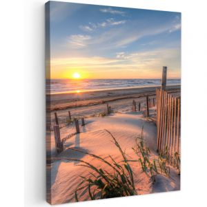 TABLEAU SUR TOILE Plage - Mer - Dune - Coucher de soleil - Paysage Toile Peinture 60x80 cm
