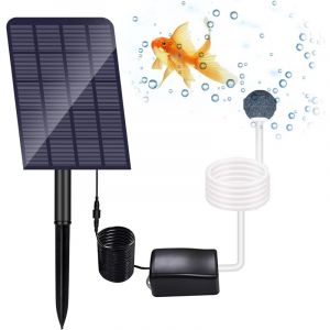 Sjlerst - Aérateur Solaire de Bassin, Pompe à Oxygène Solaire Enfichable 2W, Pompe Bassin Solaire, Aérateur d'aquarium, Aérateur de Pêche avec Tuyau