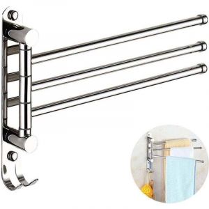 Porte-serviettes mural pivotant en acier inoxydable, bras de porte-serviettes de salle de bain, support de rangement pour porte-serviettes pivotant
