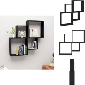 Vidaxl - tagère murale cube Noir 80x15x78,5 cm Bois d'ingénierie - Étagère Murale - Étagère Cubique - Étagère Décorative - Meuble Mural - Rangement