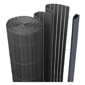 Swanew - Canisse en pvc pour le jardin, Balcon ou terrasse Double face, Balcon clôture brise-vent, Occultant Cloture, Gris 120 x 500cm