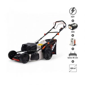 Tondeuse &eacute;lectrique sans fil 62V DAEWOO, lame 46 cm, batterie 4Ah et chargeur - DALLM62-18SP-K1